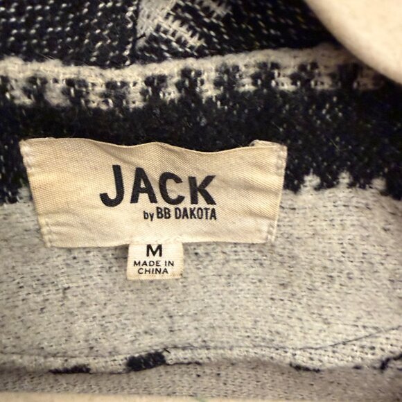 Jack by BB Dakota Knit Cardigan Coat – Black/White Aztec Stripe – Size M - Picture 2 of 2